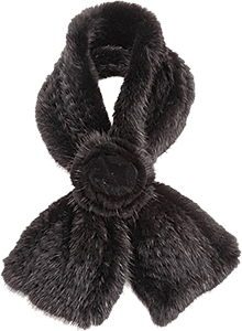 Длинный меховой воротник-шарф