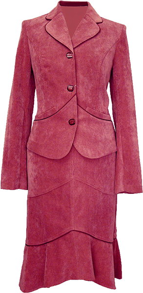 Розовый костюм из вельвета