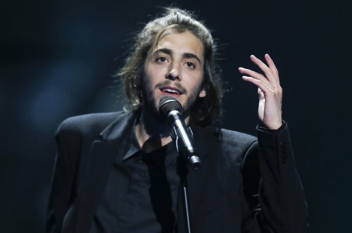 Salvador Sobral from Portugal performs the song "Amar pelos dois" during rehearsals for the Eurovision Song Contest, in Kiev, Ukraine, Friday, May 12, 2017. The final of The Eurovision Song Contest 2017 will be held on May 13. (AP Photo/Efrem Lukatsky) 